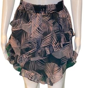 NWT Misa Palma Layered Ruffle Skirt in San Miguel Palm Print - Sz S